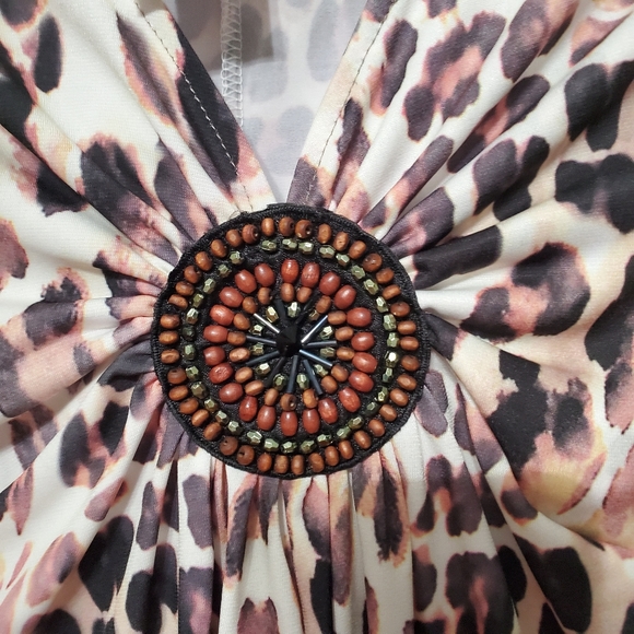 Boston Proper sleeveless v neck hi low handkerchief cut in front animal print S - Picture 8 of 14